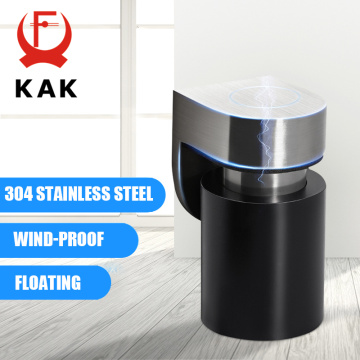 KAK Magnetic Door Stopper Door Retainer Cylindrical Floating 304 Solid Stainless Steel Heavy Door Stop Door Furniture Hardware