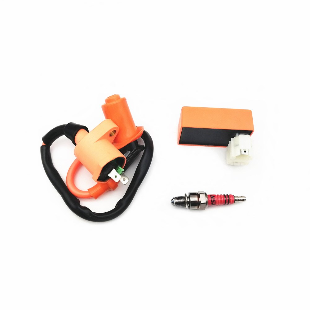 New motorcycle accessories CDI + Ignition Coil + Spark Plug For GY6 50cc 125cc 150cc 139QMB 152QMI 157QMJ Racing Ignition Coil