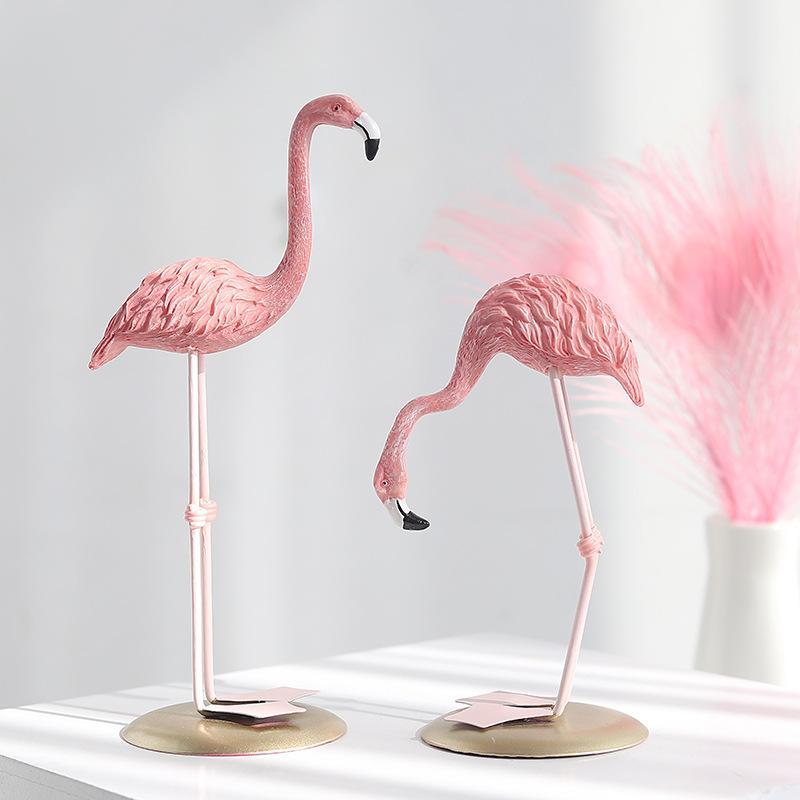 Nordic Home Decoration Desktop Decoration Resin Sculpture Home Decor Creative Pink Flamingo Modern Simulation Animal Statue