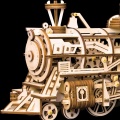 Robotime DIY Movable Locomotive by Clockwork Wooden Model Building Kits Assembly Toys Gift LK701 for Dropshipping