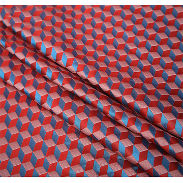 Red Geometric diamond Metallic Jacquard Brocade Fabric satin damask costume dress sewing cloth fabric for patchwork upholstery