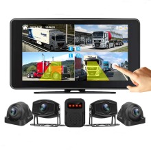 10.1 inch 4 channel vehicle monitor system support 2.5D touch/BSD detection/MP5/Bluetooth/FM/sound and light alarm/voice control