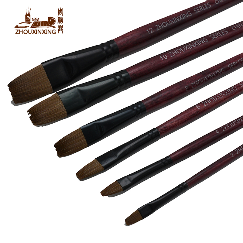 6pcs/Set,artist oil painting brushes weasel hair Water chese painting brush Acrylics Set Drawing Art Supplies Painting Tools
