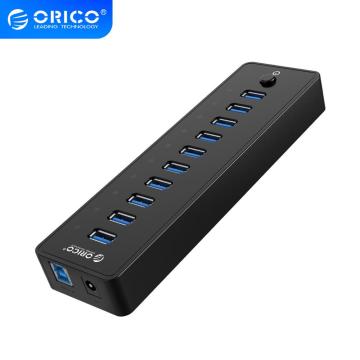 ORICO P10-U3 USB HUB 10 Ports USB3.0 HUB With VL812 12V3A External USB Splitter Adapter usb hub 3.0 for PC Laptop