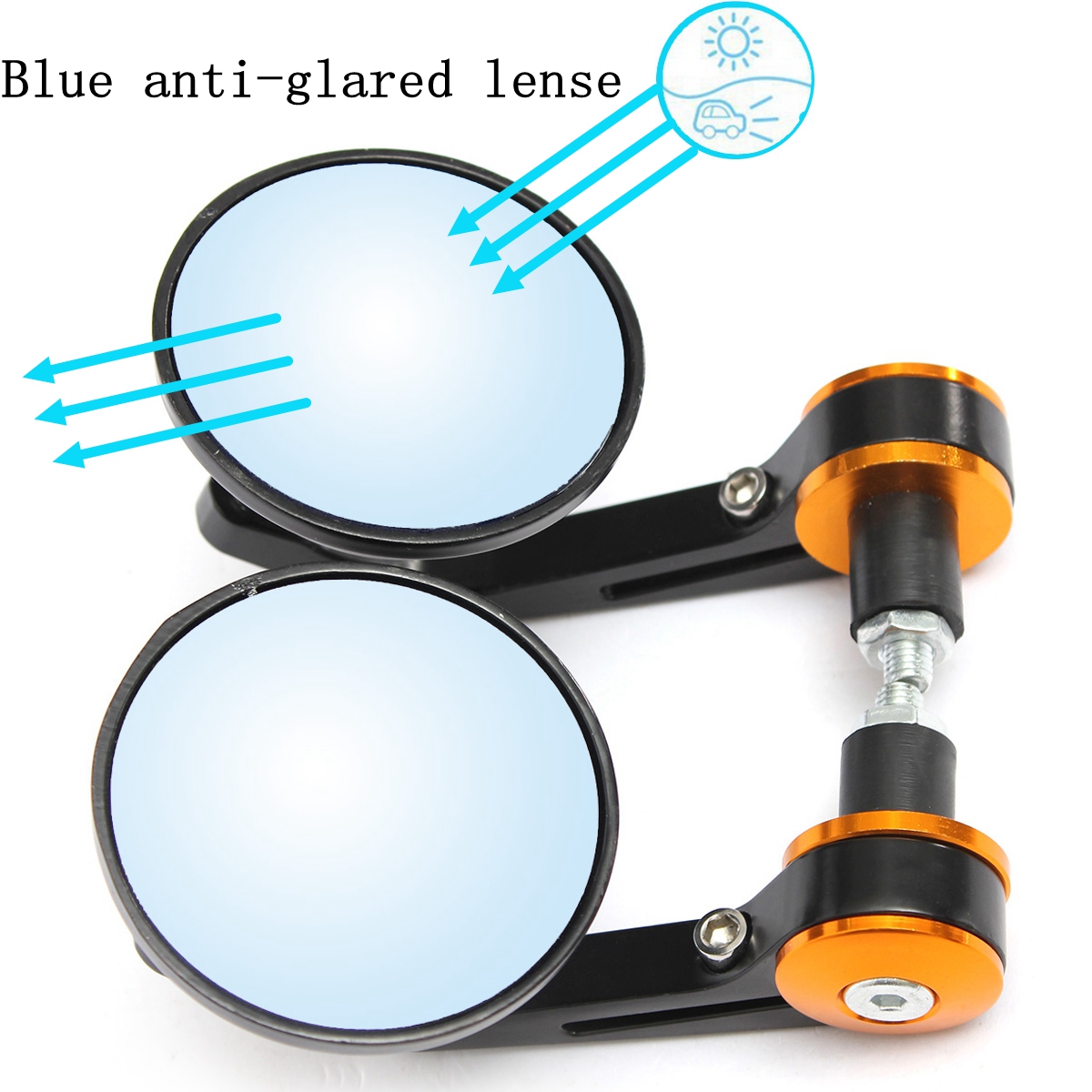 1Pair Universal 7/8" Round Bar End Rear Mirrors Moto Motorcycle Motorbike Scooters Rearview Mirror Side View Mirrors