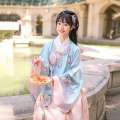 Ancient Ming Dynasty Costume Kimono Female Japanese Women Elegant Hanfu Chinese Flare Sleeve Top and Skirt Woman Clothes Set