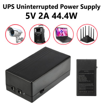 5V 2A 44.4W Multipurpose Mini UPS Battery Backup Security Standby Power Supply Uninterruptible Power Supply 111 x 60 x 43mm