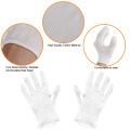 White Thin and Reusable Elastic Cotton Work Gloves for Dry Hand Moisturizing Cosmetic Eczema Hand Spa Coin Jewelry Inspection
