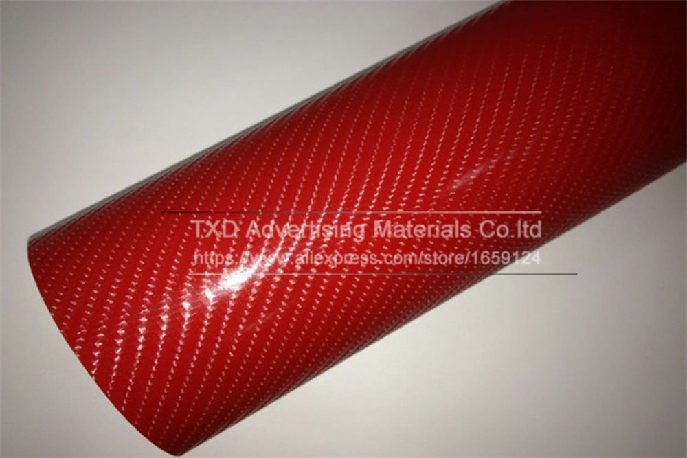 High Quality Red 4D Carbon Fiber Vinyl Wrap Film Air Bubble Free For Car decoration with Size:4"/8"/12"/16"/20"/24"X60"/Lot