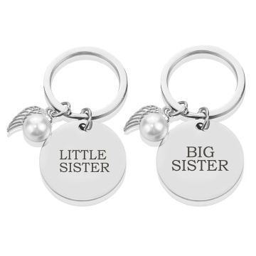Big Sister Little Sister Keychain Women Bag Pendant Key Charm Car Keyring Sisters Jewelry Birthday Gift
