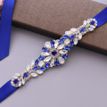 TRiXY S424 Elegant Royal Blue Rhinestone Belt Wedding Bridal Belt Jeweled Belt Sparkle Belt Bridal Sashes Wedding Accessories