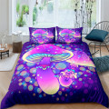 Bedding Set 2/3Pcs Comforter Bedding Set Colorful Shiitake Mushrooms Bed Set Duvet Cover and Pillowcase For Home textiles