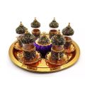 Copper Turkish coffee sets, tea cup set Espresso coffee cup set of arabic Anatolian set 2 - (10) Ottoman tea set made in turkey