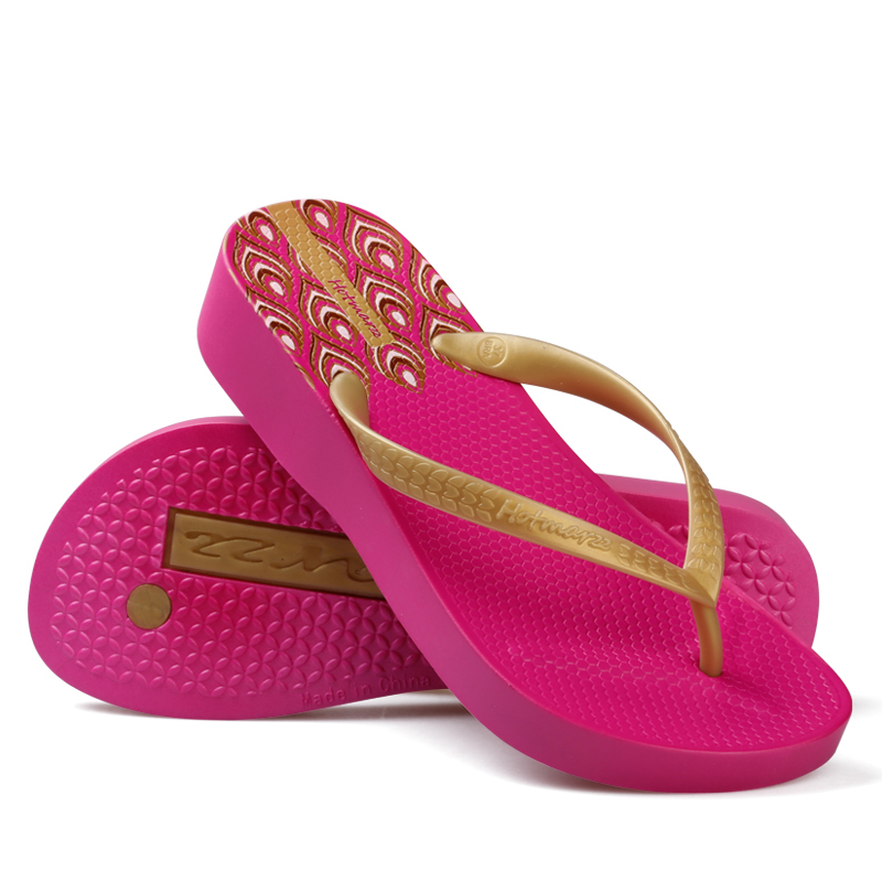 Hotmarzz Women High Heel Platform Flip Flops Wedges Slippers Ladies Summer Sandals