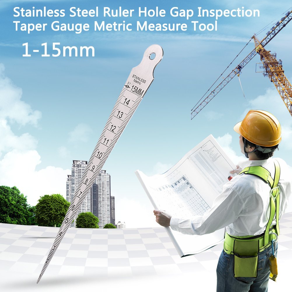 Hot Sale 1-15mm Ruler Welding Inspection Stainless Steel Welding Taper Gauge Wedge Feeler Metric Imperial Measuring Tool