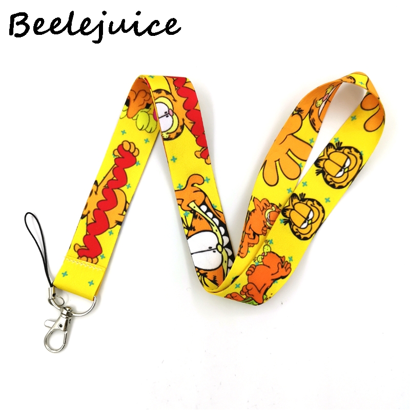 Garfield cat cartoon Mobile phone lanyard For keys ID Card Pass Gym USB badge holder DIY Hang Rope Tags Strap Neck Lanyard Strap