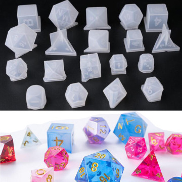 19pcs/set New Transparent Silicone Mould Dried Flower Resin Decorative Craft DIY dice Mold epoxy resin molds for jewelry