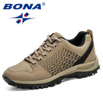 BONA 202 New Designers Sports Hiking Shoes Men Breathable Mountain Climbing Footwear Man Trekking Sneakers Classic Casual Boots