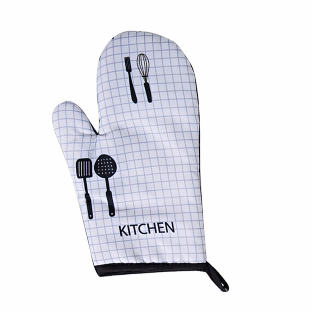 2pc/set Microwave Baking Bbq Glove Cotton Cute Oven Mitts Heat Resistant Linen Potholders Non-slip Kitchen Cooking Tools Mitten