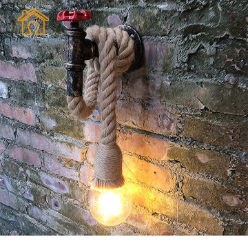 Industrial Twine Wall Lamp Retro Pipe Lights Cafe Restaurant Barbershop Clothing Store Stairs Aisle Corridor BRIGHTINWD