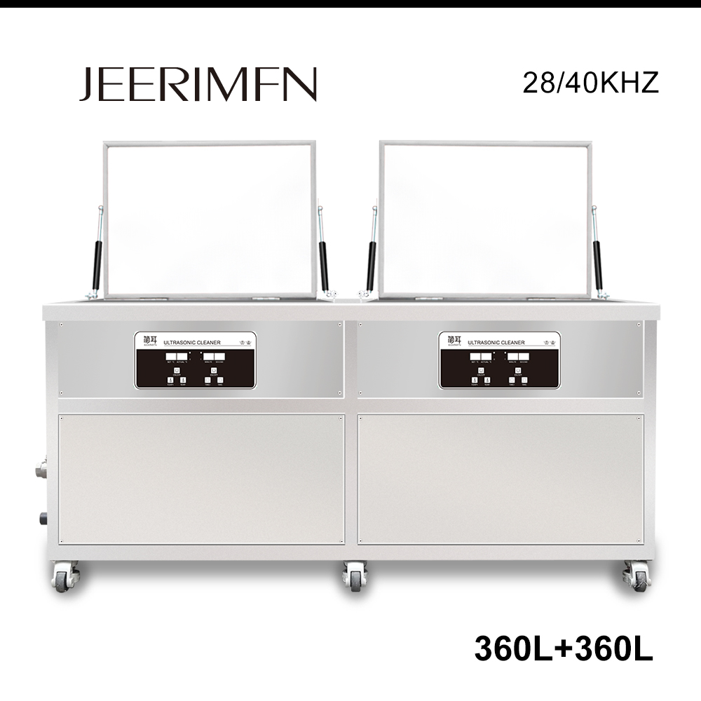 Two Tanks 360L Industrial Ultrasonic Cleaner Rinse Drying System DPF Parts Engine Block Rust Remove Ultrason Cleaning Machine