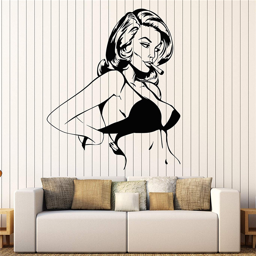 Modern Design Vinyl Quote Wall Decal Girl Sexy Women Retro Wall Sticker Large Art Decor living Room Mural C377