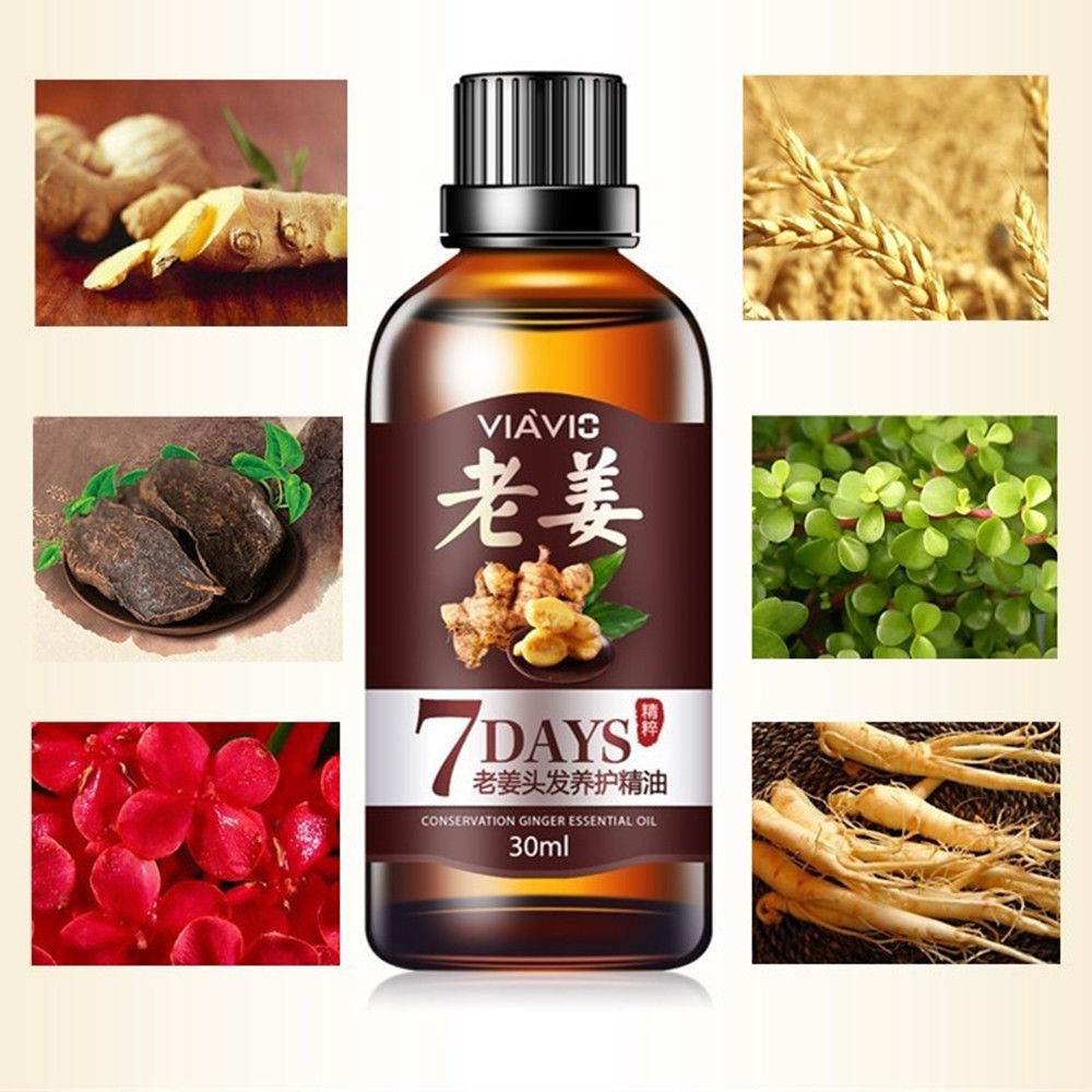 30ml Hair Loss Treatment Fast Hair Growth Dense Regrowth Ginger Serum Oil Effective Repair Damaged Hair Nourish Hair TSLM2