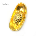 Lychee Life 10 Pieces Mascot Metal Crafts Feng Shui Auspicious Lucky Money Gold Ingot Decoration Crafts