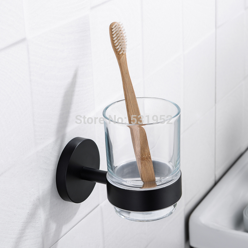 Antique Black SUS 304 Stainless Steel Toothbrush Holder Matte Black Toothbrush Tumbler&Cup Holder Wall Mounted Free Shipping