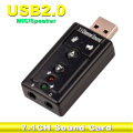 Etmakit Microphone Audio External USB Audio Sound Card Adapter Virtual 7.1 USB 2.0 Mic Speaker Audio Headset