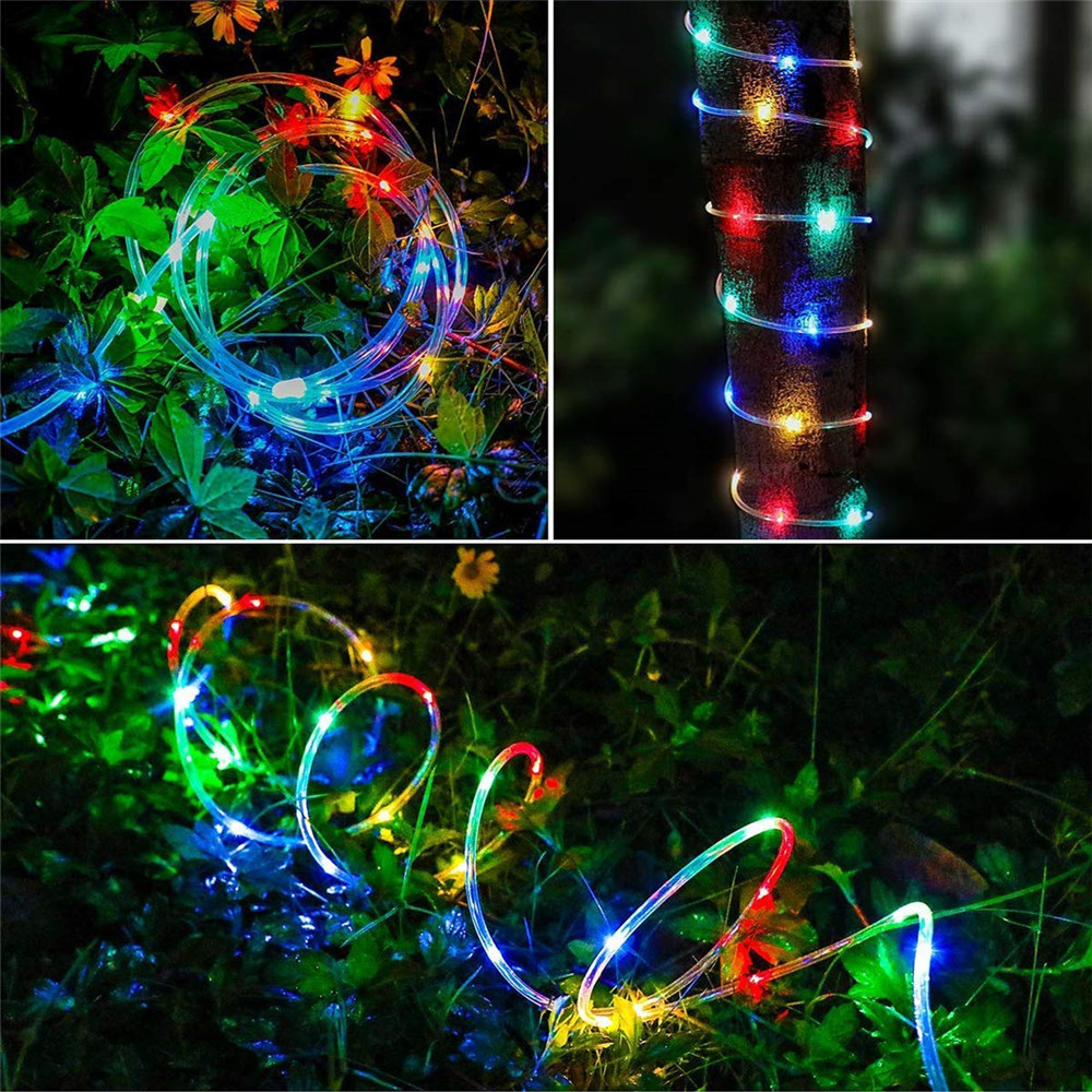 Solar Powered String Lights 5/10/20M LED Strip Rope Tube Fairy Lights Waterproof Garden Wedding Party Christmas Decoration light