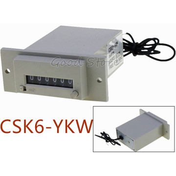 1PCS CSK6-YKW 6 - bit panel AC110V 220V DC 12V 24V 36V electromagnetic counter pulse counter punch press packing counter