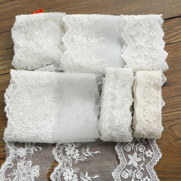 3yard 9.5cm White Lace Ribbon Handmade Lace Trim Patchwork Material DIY Garment Sewing Accessories