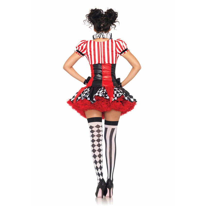 VASHEJIANG Women Clown Costumes Adult Funny Female Circus Clown Cosplay Carnival Halloween Costumes Women Fantasia Uniform