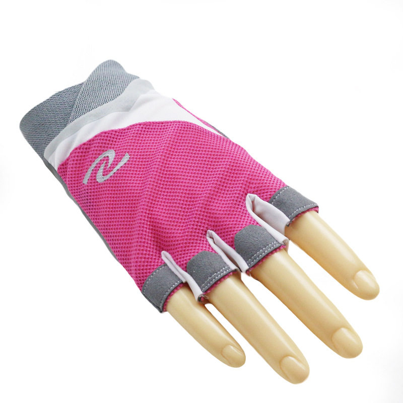Summer thin sports fitness gloves men and women breathable silicone non-slip gym weightlifting yoga couple training half finger