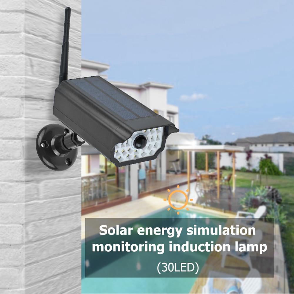 Solar Power Dummy Camera Security Light Monitoring Anti-Theft Home Induction Lamp Suitable for Patio Garage Door Villa Wall Lamp