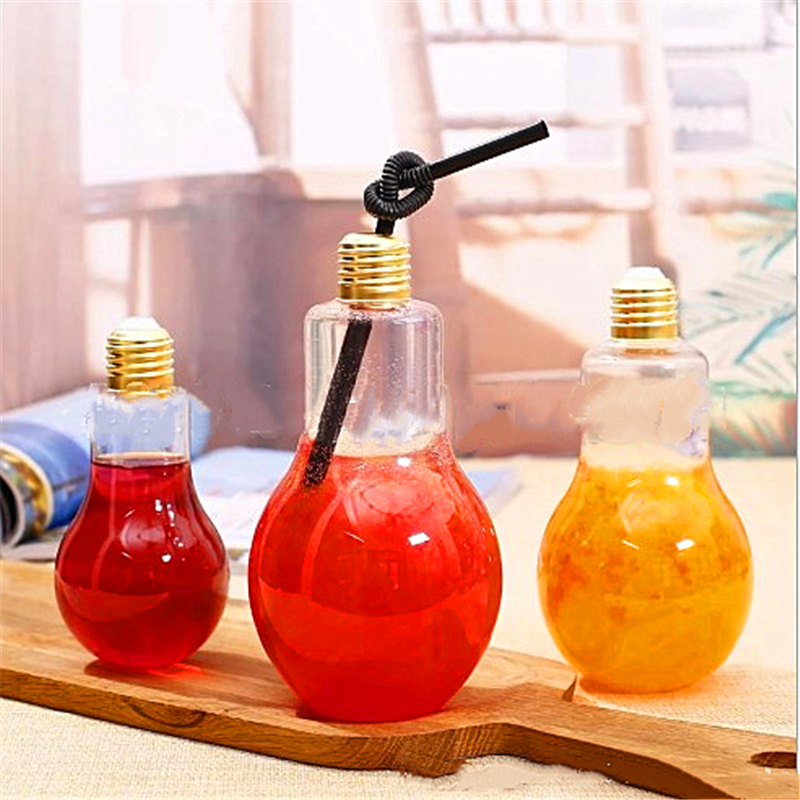 Creative Light Bulb Shaped Bottle Brief Fashion Leak-proof Drink Cup For Cooler Milk Juice Beer Men Original Gifts Coffee Table