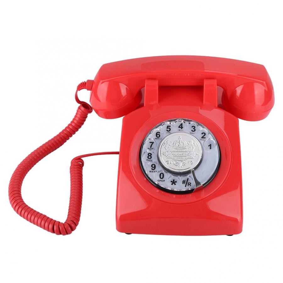 Vintage Phone Retro Landline Telephone Rotary Dial Telephone Desk Phone Corded Telephone Landline for Home Office High Quality