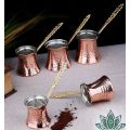 Hand Hammered Copper Turkish Coffee Pot Ibrik Vintage Jazzva Briki Brass Handle