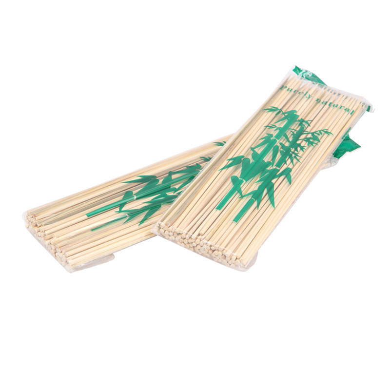 LMETJMA 90 Pcs Thick Bamboo Skewers Sticks Natural BBQ Sticks For Corn Grill Kabob Barbecue Sticks 10inch X 4mm BBQ Tools KC0228