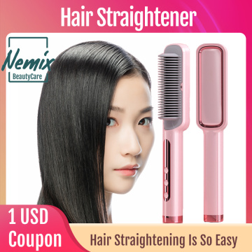 Professional Hair Straightener Heating Comb Straightening Iron Hot Brush Straighteners 2020 New Fashion Design