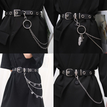 New Punk Trousers Chain Keychain for Women Pants Chains Multi Layer Belt Waist Keychains Rock Hip Hop Hook Jewelry Accessories