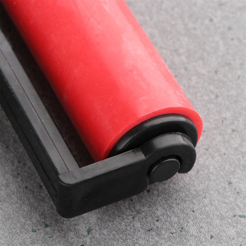 10cm Printmaking Rubber Roller Soft Brayer Craft Projects Ink and Stamping Tools (Red)