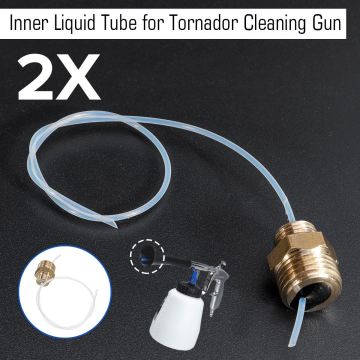 2Pcs Car Inner Liquid Water Pipe Tube With Connector For Tornador Cleaning Wash Washing Gun