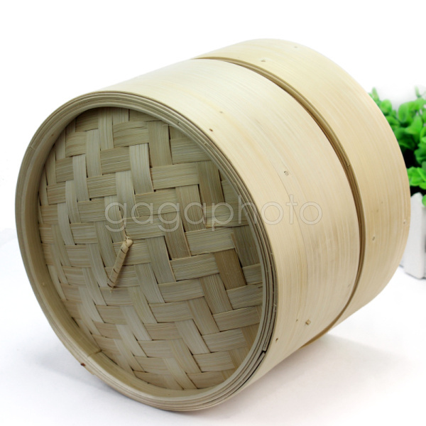 2 Tier Durable Cookware Bamboo Steamer Chinese Kitchen Cookware Fish Rice Dim Sum Basket Rice Pasta Cooker Set With Lid