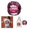 Sexy Pink Lips DIY Patches On Cloths Iron On Heat Transfer Printing Stickers For Clothes T-shirt Appliques Washable