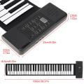 61 Keys MIDI Roll Up Piano Electronic Rechargeable Portable Silicone Flexible Keyboard Organ Built-in Speaker Electronic Organ