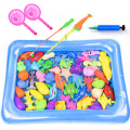 41pcs/bag Child Magnetic Fishing Toy Kids Model Fishing Games With Inflatable Pool Rod Net Set Summer Outdoor Toys