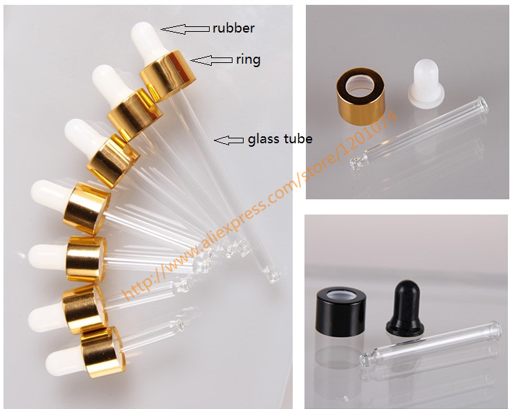 30ml square clear Glass bottle with aluminum dropper lid,essential oil container,cosmetic Oil vial
