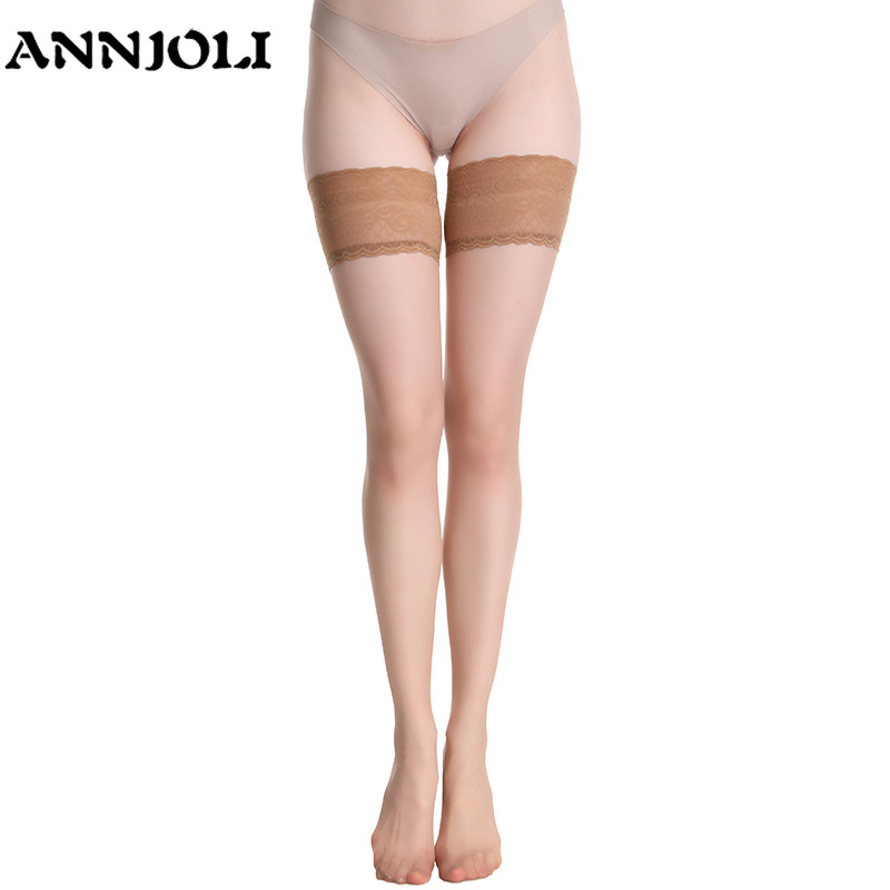 ANNJOLI 2020New 6 Colors Sexy Stockings Lace Long Legs Legs High Stockings Nylon Nets for Women Stockings Transparent